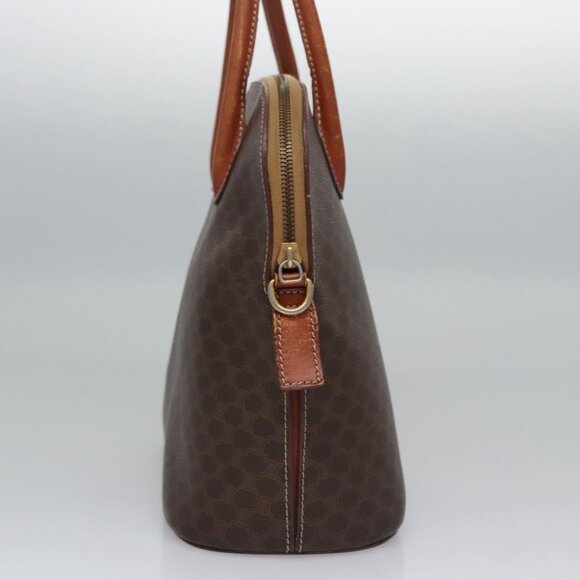 CELINE Macadam Canvas Hand Bag PVC Leather 2way Gold Brown - Picture 4 of 16